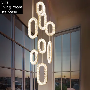 Crystal Zavesenie Svetla LED Čaká Svietidlá Tvorivé Duplex Lesk Visí Lampa Módne Nehrdzavejúcej Ocele Svietidlo Suspendu