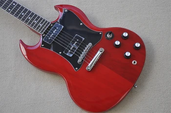 SG 400 Elektrická Gitara Transparentná Červená Farba Rosewood Hmatníkom Chrome Hardvéru Vysokej Kvality Guitarar skutočné fotografie na sklade 41