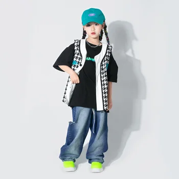 Detské hip-hop štýl výkon oblečenie hiphop detské Vesta vyhovovali výkon oblečenie letné oblečenie