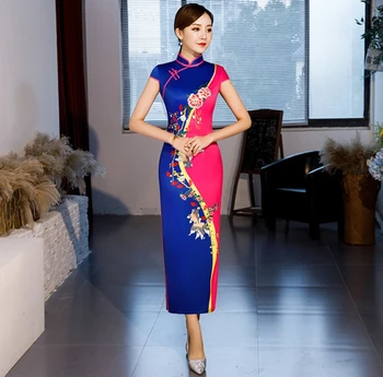 Cheongsam žien платье dlhá etapa výkony cheongsam XL šaty zobraziť etiketa lady jednotné cheongsam čínske šaty qipao