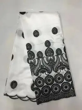5yards/veľa Biela+čierne Indiánske George Tkaniny 2017 Vysokej Kvality Afriky George Textílie S Guipure Handcut Flitrami George Čipky