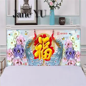 JaneYU All-inclusive, bed head kryt posteľ kryt protiprachový kryt 1.5m1.8m jednoduché moderné kožené postele mäkká taška textílie ochranný kryt