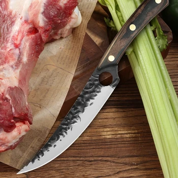 6inch Profesionálne Kované Boning Krájač nôž z Nerezovej Ocele Kuchyňa Rezacie Nože Kuchár Mäsiar Sekáčik na Mäso Ovocie Nôž