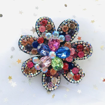 3D kvet Drahokamu Appliques Ručné Výšivky Crystal Patch Flatback Kamienkami Šiť Na Odevy/Svadobné Šaty/Obuv