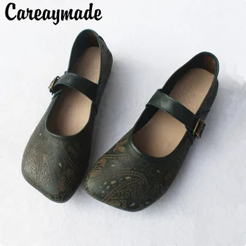 Careaymade-Letné pravej kože ručne vyrobené národnej štýle retro pôvodného jednotného topánky všetci-okolo pohodlné topánky dámske