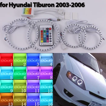 Svetlé Svetlometu Halo Krúžkov Angel Eyes RGB multi-farebné Diaľkové Ovládanie LED pre Hyundai Tiburon 2003-2006 DIY príslušenstvo, Záruka