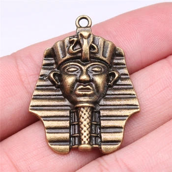 WYSIWYG 4pcs Egyptský Faraón Prívesok Charms DIY Kovové Šperky, Takže 2 Farby Antickej Bronzovej Farbe 36x28mm