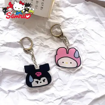 Sanrio Melódie Kuromi Hello Kitty Cinnamoroll Kvapky Wordless Keychain Akryl Pár Priateľka Ozdoby Dievčatá Prívesok Darček