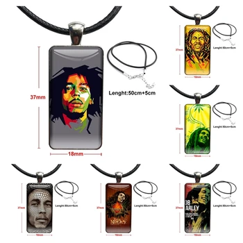 Rasta Lev Reggae Bob Marley Pre Ženy Strany Náhrdelník S Ocele, Pokovované Sklo Cabochon Choker Dlho Prívesok Obdĺžnik Náhrdelník