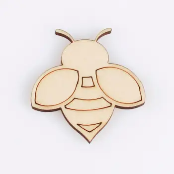 Bee tvar, maskot laserom rezané, Vianočné dekorácie, silhouette, prázdne nevyfarbené, 25 ks, drevené tvar (0942)