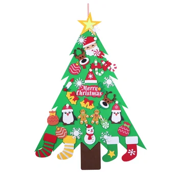 1PC Stene Visí Vianočný Strom Ornament Cítil snehové Vločky Cítil Rada Cítil, Vianočný Strom pre Batoľatá Vianočný Stromček Puzzle