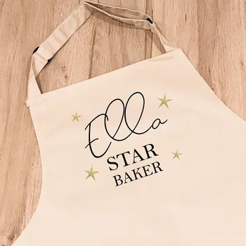 Prispôsobiť meno Star Baker Zástera - Pre Matky, Deti Trblietajúce sa hviezdy Prispôsobiť zábavné detské varenie zástera pre pečenie chlapcov a dievčatá