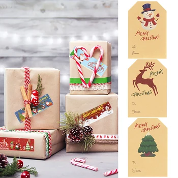 1 Role Veselé Vianoce Papier Značky, Nálepky Osobné Vianočné Santa Darček Štítok DIY Darček Wrapper Xmas Gift Card Nový Rok Dekor