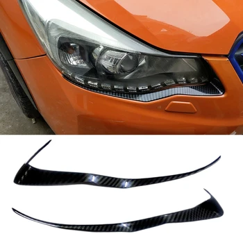 Auto Uhlíkových Vlákien ABS Hlavy Predné Svetlo Kryt Zastrihnúť Obočie pre Subaru XV 2012-2016