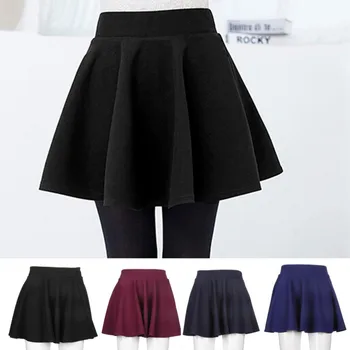 2020 Nové Vysoký pás skladaná sukňa čierna sexy mini Sukne kórejský Krátke Korčuliarov sexy Oblečenie pre Ženy Dna Obyčajný Horela Skladaný