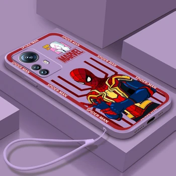 Telefón puzdro Pre Xiao Mi 12S 12X 12T 12 11i 11T 11 10 10 10 TON Pro Lite Ultra 5G Marvel Spiderman Cartoon Art Kvapaliny Lano Kryt