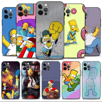 The Simpsons Family Všetky Spánku Telefón puzdro Pre Apple iPhone 14 13 12 11 Pro Max 13 12 Mini XS Max XR X 7 8 6 6 Plus Shell Kryt