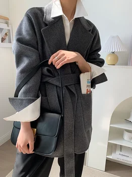 High-end Albaka veľké vrecko krátke obojstranné vlny kabát vlnené kabát žena kórejská verzia 21 rokov, nové