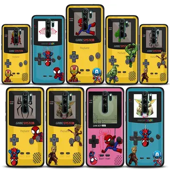 Game-Boy Prípade Pre Xiao Redmi 9A 9C 9T 9 10 7 6 8A Prípade Silikónový Kryt Marvel Spider Iron Man Logo Pre Redmi K40s K50 Pro Coque