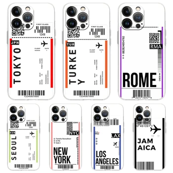 Svetový Cestovný Lístok Soule New York Transparentné Soft Telefón puzdro Pre iPhone 14 13 12 11 Pro Max 8 7 Plus X XS Max XR SE 2020 Shell
