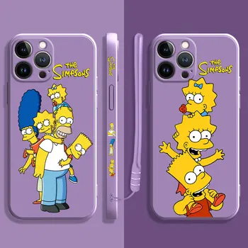 Námestie Kvapaliny puzdro Pre Apple iPhone 14 13 12 11 Pro Max 13 12 Mini XS XR X 7 8 6 6 Plus Simpsonovci Homer Marge Bart Maggie