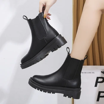 2022 Nové Luxusné Chelsea Boots Ženy Členková Obuv Robustný Jar Jeseň Topánky na Platforme, Členkové Topánky Päty Boot Dizajnér dámske Topánky