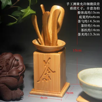 Čajový Obrad Bambusu Šesť Páni Bambusu Čaj Nastaviť Príslušenstvo Domácnosť, Jednoduché Kreatívne Čaj Zložky Tanier Čaj Ihly