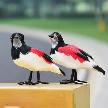 Vták Model Ručne remeselne 3D Vložené Oči Realistický Vzhľad Unfading Stojace Záhradné Dekorácie, Nádherné Detaily, Ručné Foa