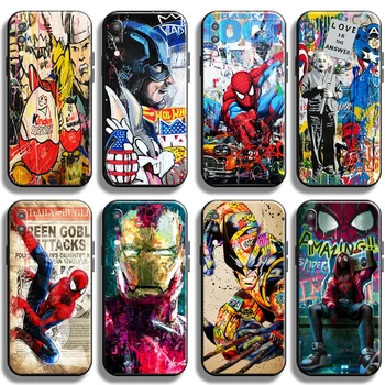 Avengers Ulici Graffiti Telefón puzdro Pre Samsung Galaxy M10 Plnú Ochranu TPU Prípadoch Shell Coque Späť Funda Kryt