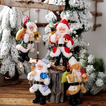 Vianočný Stromček Prívesok Santa Claus Živice Bábika Prívesok Stojí Malá Bábika Ploche Ozdoby, Vianočné Dekorácie, Darčeky