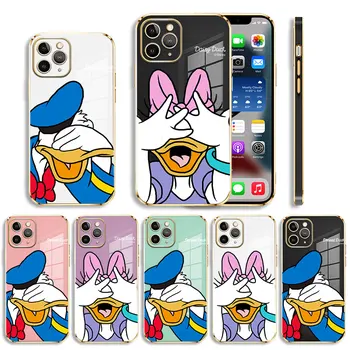 Pokovovanie Capinha Funda Donald Duck Kryt Oči Ochranných Pre iPhone 7 XR 13 Pro Max 11 XS X 14 12 8 Plus 5S SE Mini SE2022 6S 5