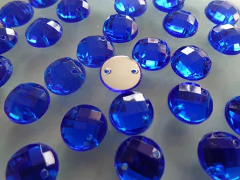 400pcs 10 mm Kolo Šiť na Drahokamu Kráľovská modrá farba Acryl crystal 10 mm flatback kamienkami Diamant, Drahokam