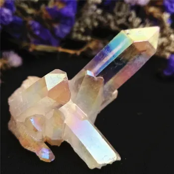 Veľkoobchod Doprava Zadarmo Biely Anjel Aura Crystal Kamene, Dekorácie Prírodné Kamene A Minerály Uzdravenie Kremeň Klastra