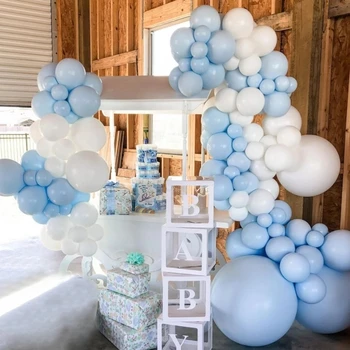97pcs Macaron Modrá Biele Balóny Garland Arch Nastaviť Globos Pre Dieťa Sprcha Dekorácie Narodeninovej Party Ballon Dekor Strana Dodávky