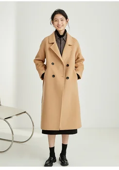 2021 lete nové malé vlny kabát žien strednodobom a dlhodobom vyhovovali golier temperament cashmere kabát