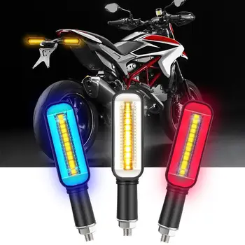 2Pc Univerzálne LED Motocykel Zase Signálne Svetlá DRL M oto Flasher Indikátor Blinker Tečie Blikajúce M oto Chvost Flexibilné Lampa