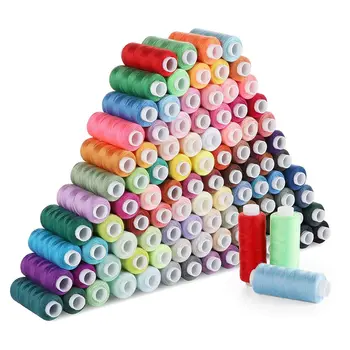 Šijacia Niť Nastaviť 100 Farba 250Yd Každá Cievka Polyesterové Vlákno Držiak pre Ručné alebo strojové Šitie