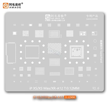 Amaoe CPU RAM NAND Zosilňovač AUDIO U2 WIFI ic A12 BGA Reballing Šablóny Pre iPhone XS/XS Max XR