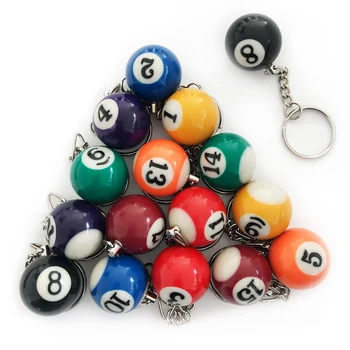 Farebné Biliardové Gule Keychain Nastaviť 32 Ks,Mini Magic Prívesok Na Gule Eightball Billar Biliard Reťaze A Príslušenstvo