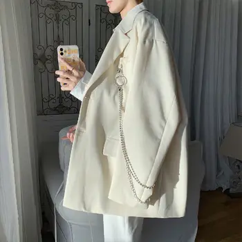 2022 Jeseň Nové Módne Svetlo Luxusný Oblek Mužov Hong Kong Štýl Trend Sako Voľné a Pohodlné Bežné Boutique Oblečenie