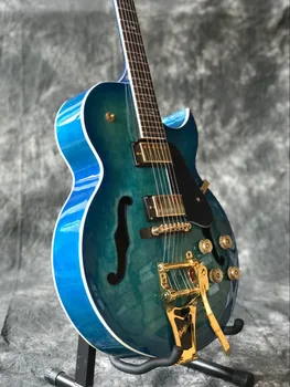 Duté telo Jazz Elektrické Gitary, Čierny pickguard Rosewood hmatníkom Modrá farba 6 bodnutie Jazz Gitaar