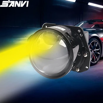 Sanvi 3,0 palca LK+ Bi LED 73W 6000K Auto Objektív Matice Auxliary Hyperboloid LED Lampy Projektora Objektívu Pre Automatické nastavenie Svetlometov LHD RHD