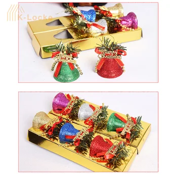 Multi-farby Plastové Zvony Vianočné Dekorácie nerozbitné Blikajúce Vianočný Stromček Príslušenstvo Hračky DIY Sady