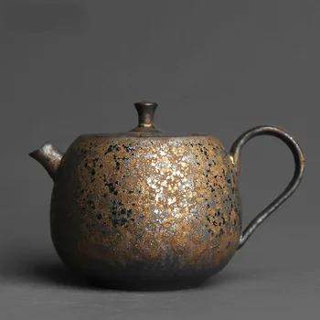 Čínsky štýl retro kameniny kaki tvar ručné kanvica, ručné hrnčiarske pece, osobné čaj maker