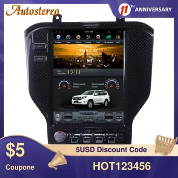 Pre Ford Mustang GT320 GT500 2015+ Carbon Fiber Android 9.0 Auta GPS Navigácie Stereo Hlava Jednotky Multimediálny Prehrávač Auto Rádio V8