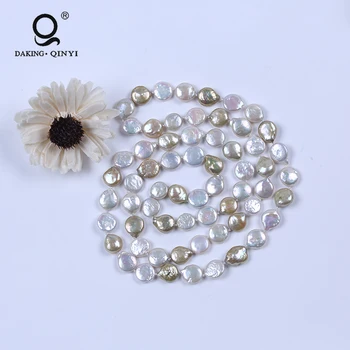Hot predaj veľkoobchod mince tvar sladkovodné perlový náhrdelník šperky pre strán