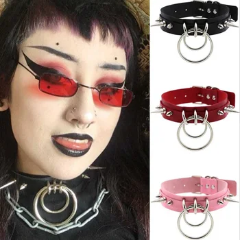 Pridaním choker pre ženy, mužov, punk rock Golier Goth módne náhrdelníky Kožené Choker Dievčatá o tvar Harajuku Gotický Šperky CR631