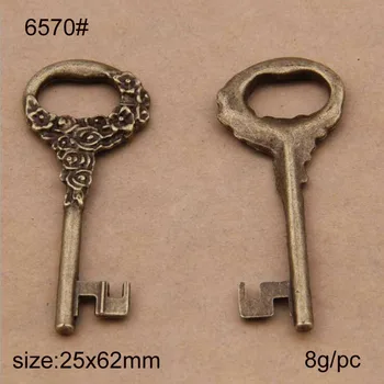 15PCS 25x62mm Antické Bronzové Kľúč Kúzlo Prívesky Pre Šperky Robiť