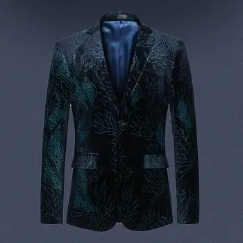 Tlač sako mužov bežné bunda na jar jeseň masculino slim casaco jaqueta masculina Velveteen kabáty, pánske obleky 6XL