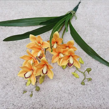 Simulácia Hodvábneho Kvetu Usporiadanie Zelená Rastlina Orchidea Umelá Malé Huilan Falošné Kvety, Svadobné Domov Záhradné Dekorácie Umenie